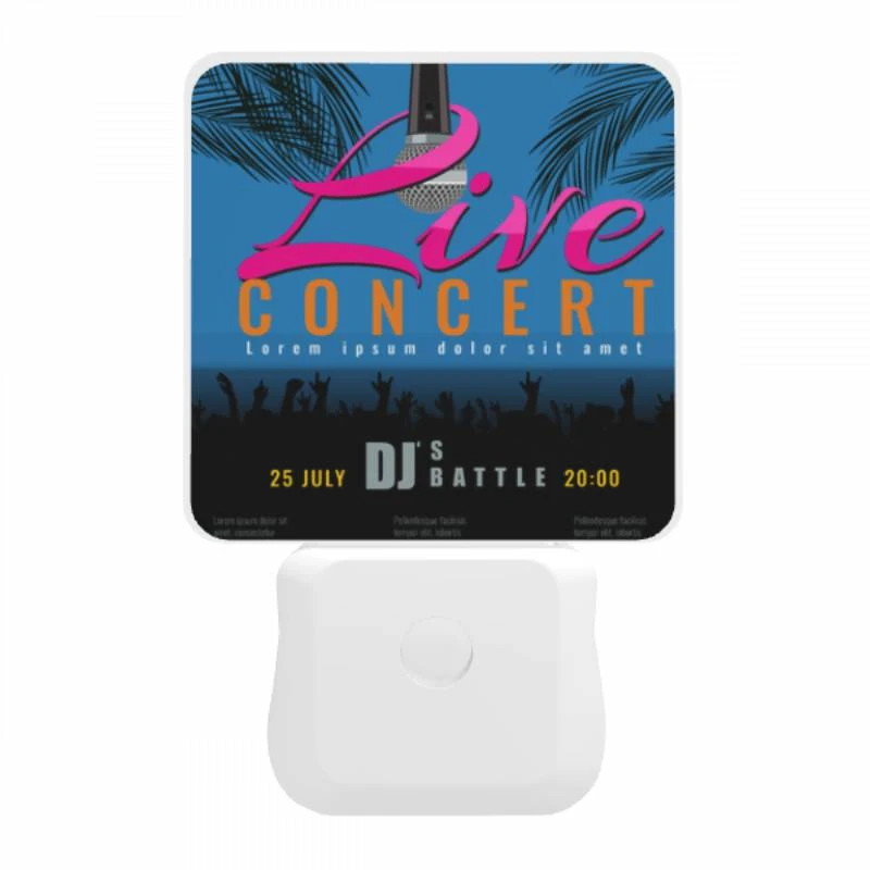 Night Light, A poster advertising a live concert. Night Light, A Poster Advertising A Live Concert. -Pattern Night Light 1576ef793806de1daf734ac131b3d2119cf804a0