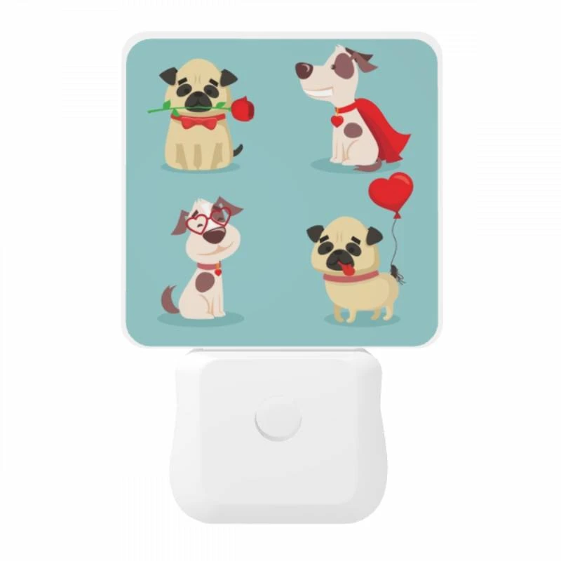 Night Light, Four different dog cartoons are shown Night Light, Four Different Dog Cartoons Are Shown -Pattern Night Light 15a07bb225a914224223b919b873793e7941fd04