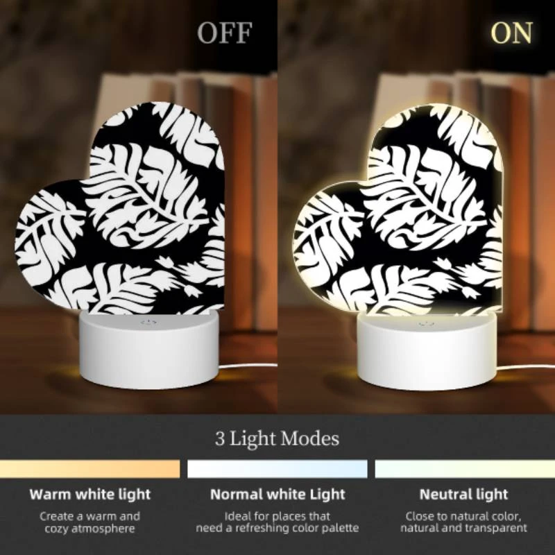 Love Acrylic Night Light, A black and white pattern of leaves. Love Acrylic Night Light, A Black And White Pattern Of Leaves. -Pattern Night Light 15a08be694a55f6645ce0d9b38d2a54f2df8c1a8