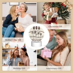 Round Acrylic Night Light, A Picture Of Palm Trees With The Word Goa Written Above It. 9 Round Acrylic Night Light, A Picture Of Palm Trees With The Word Goa Written Above It. -Pattern Night Light 15be51f8f4a53691d462bb2a6555e922c69d9e37