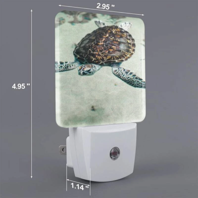 Night Light Set of 2, A turtle swimming in the water. Night Light Set Of 2, A Turtle Swimming In The Water. -Pattern Night Light 1639da2e8e59382a09b2f4d33cad08aba0607781