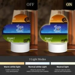 Love Acrylic Night Light, A Colorful Halloween Banner With The Words "Happy Halloween" And "Trick Or Treat" Written On It. -Pattern Night Light 16a6dc8036bf6ea53f803c6e5d75e42e703fa596