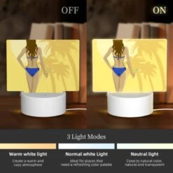 Rectangular Acrylic Night Light, A Woman In A Blue Bikini Is Holding A Glass Of Wine. 4 Rectangular Acrylic Night Light, A Woman In A Blue Bikini Is Holding A Glass Of Wine. -Pattern Night Light 16d8865f6b09feedff4c221a4495bf23528614c6