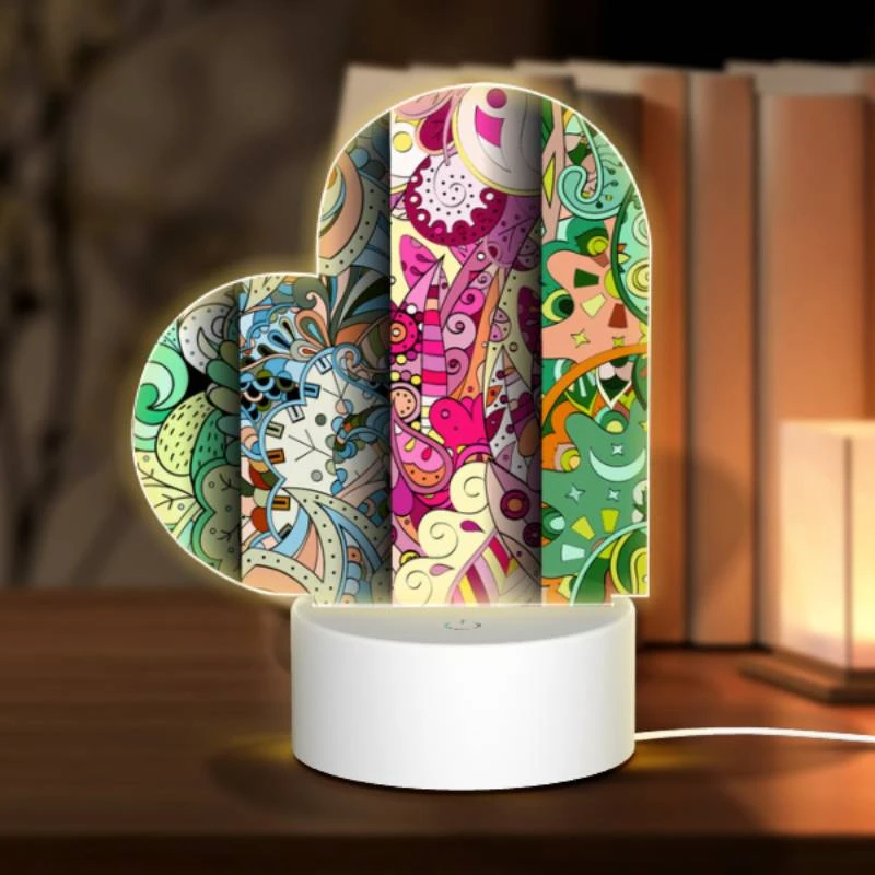 Love Acrylic Night Light, Four different colored paintings of flowers. Love Acrylic Night Light, Four Different Colored Paintings Of Flowers. -Pattern Night Light 16e67b074515f0bad8731692eeea5cf1574f43ee