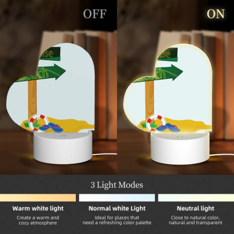 Love Acrylic Night Light, A sign pointing to Paradise Beach. Love Acrylic Night Light, A Sign Pointing To Paradise Beach. -Pattern Night Light 1743b68ac5005b4b5f23ff6e6b2d36b4cff58876