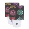 Night Light Set Of 2, Six Colorful Flower Designs Are Displayed In A Row. 2 Night Light Set Of 2, Six Colorful Flower Designs Are Displayed In A Row. -Pattern Night Light 1786e89fcae3bd23bb3336fbee2163c556106d61