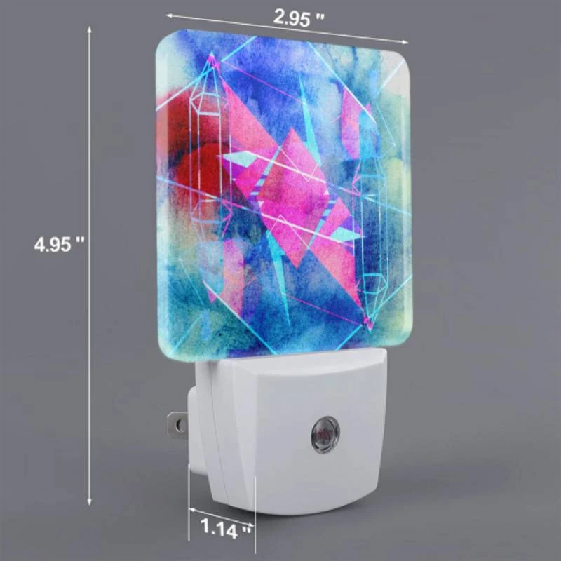 Night Light Set of 2, A blue and pink geometric design. Night Light Set Of 2, A Blue And Pink Geometric Design. -Pattern Night Light 17a4ab1a8e90aff13ade1f607939f6817344a7f2