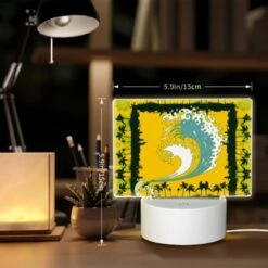 Rectangular Acrylic Night Light, A Yellow And Blue Surfboard With A Wave On It. 7 Rectangular Acrylic Night Light, A Yellow And Blue Surfboard With A Wave On It. -Pattern Night Light 18cd00b006417d4b70fc16a63837c856e56e35a8