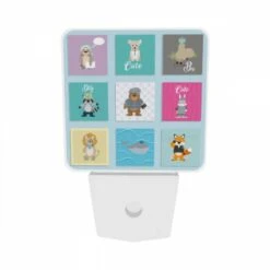 Night Light Set Of 2, A Collection Of Cartoon Animals With The Word "cute" Written Above Them. 8 Night Light Set Of 2, A Collection Of Cartoon Animals With The Word "cute" Written Above Them. -Pattern Night Light 192bc0b8870e4b45b74b602038e77c600bdd5040