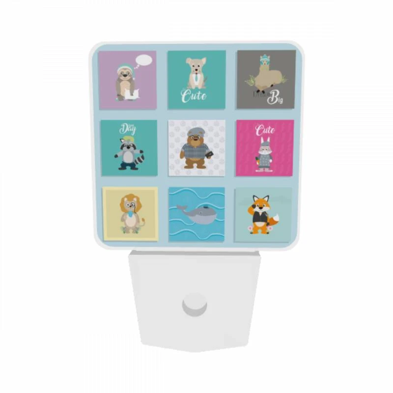 Night Light Set of 2, A collection of cartoon animals with the word "cute" written above them. Night Light Set Of 2, A Collection Of Cartoon Animals With The Word "cute" Written Above Them. -Pattern Night Light 192bc0b8870e4b45b74b602038e77c600bdd5040