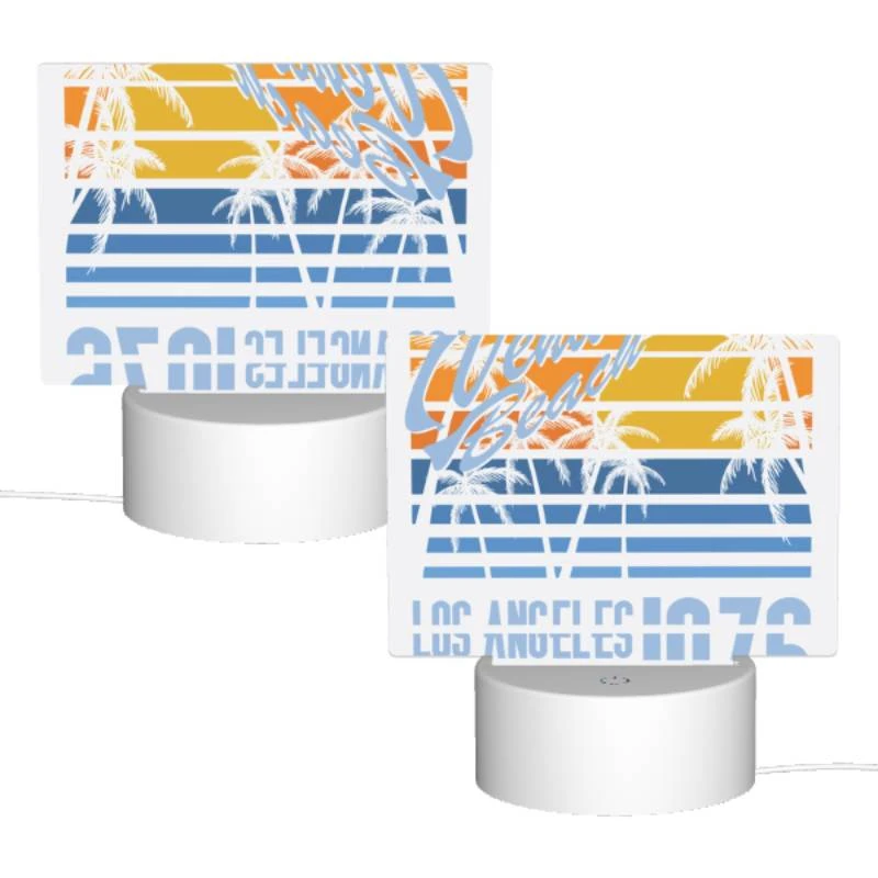 Rectangular Acrylic Night Light, A poster advertising a beach in Los Angeles from 1976. Rectangular Acrylic Night Light, A Poster Advertising A Beach In Los Angeles From 1976. -Pattern Night Light 19af96ce7758cccea7e1c9ccda44e7199f934bdf