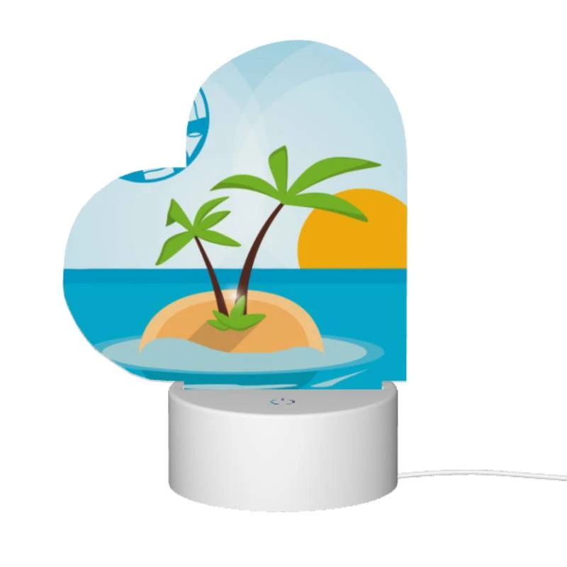 Love Acrylic Night Light, A palm tree is growing on a small island in the middle of the ocean. Love Acrylic Night Light, A Palm Tree Is Growing On A Small Island In The Middle Of The Ocean. -Pattern Night Light 1a113c82c765d2b683fc43588fb3d07f0e4ec745