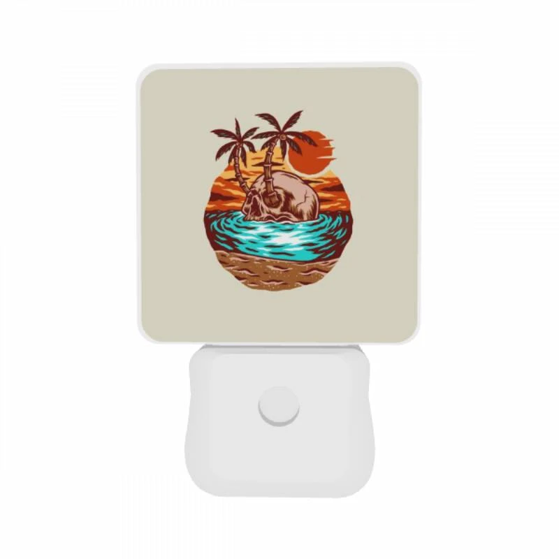Night Light Set of 2, A skeleton is sitting on a skull in the ocean. Night Light Set Of 2, A Skeleton Is Sitting On A Skull In The Ocean. -Pattern Night Light 1b282305425c1962643ee7e04cb57fd1dd7e94f7