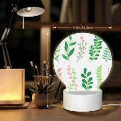 Round Acrylic Night Light, A Collection Of Six Different Plants 7 Round Acrylic Night Light, A Collection Of Six Different Plants -Pattern Night Light 1b73e51699f1f732b7d80c960921fe923fd58672