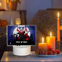 Rectangular Acrylic Night Light, A Cartoon Character With A Vampire Costume And A Trick Or Treat Sign. 8 Rectangular Acrylic Night Light, A Cartoon Character With A Vampire Costume And A Trick Or Treat Sign. -Pattern Night Light 1b93a349776492042010dd5b5abfd3c28c92b218
