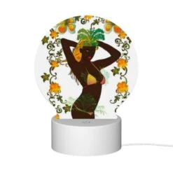 Round Acrylic Night Light, A Woman Wearing A Grass Skirt And A Flower In Her Hair. 11 Round Acrylic Night Light, A Woman Wearing A Grass Skirt And A Flower In Her Hair. -Pattern Night Light 1bc5e1af007313c7371e66c7609a24ad2e3581ff