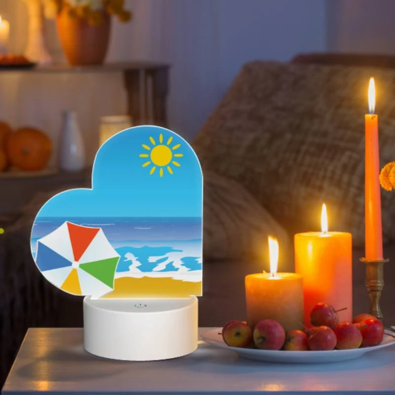Love Acrylic Night Light, A colorful umbrella is on the beach. Love Acrylic Night Light, A Colorful Umbrella Is On The Beach. -Pattern Night Light 1c0d055259b30c562929a07ea77aeee5dea38a12
