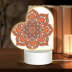 Love Acrylic Night Light, A Colorful Flower With Blue