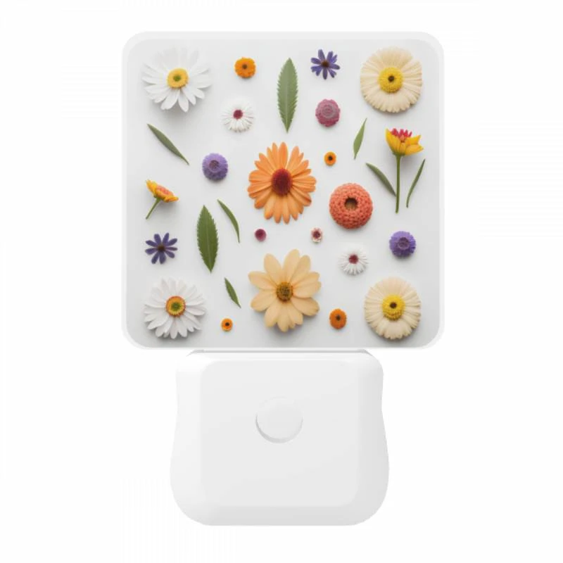 Night Light, A variety of flowers are arranged on a white background. Night Light, A Variety Of Flowers Are Arranged On A White Background. -Pattern Night Light 1df0f2bf8cc0ebaba1b8facda98c0ebbffbb6dc8
