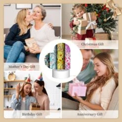 Love Acrylic Night Light, Four Different Colored Paintings Of Flowers. -Pattern Night Light 1e2b647447863ea94a23de6be281c9d7fadb1b9c