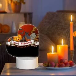 Love Acrylic Night Light, A Halloween Sign With A Cat And A Pumpkin On It. -Pattern Night Light 1f03aa5c4d5e184d7a172c960ee9df5afd514063