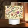 Rectangular Acrylic Night Light, A Colorful Flower Pattern On A Wallpaper. 2 Rectangular Acrylic Night Light, A Colorful Flower Pattern On A Wallpaper. -Pattern Night Light 1f2db36cca94d2d399a4164caa6f80ff7bb55d7b