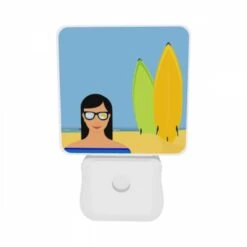 Night Light Set Of 2, A Woman Wearing Glasses Is Standing In Front Of Two Surfboards. 9 Night Light Set Of 2, A Woman Wearing Glasses Is Standing In Front Of Two Surfboards. -Pattern Night Light 1f4e3da5862e4e6133063bd1dd00322b560ec84b