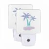 Night Light Set Of 2, A Cartoon Drawing Of A Palm Tree With Two Other Trees. -Pattern Night Light 215f026f4ff303ac197530cdec4bdd648a9d6e29