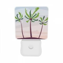 Night Light Set Of 2, Three Palm Trees Are Standing In The Sand. -Pattern Night Light 23a3ed0313e67a551b11969eb14952172ca0a643