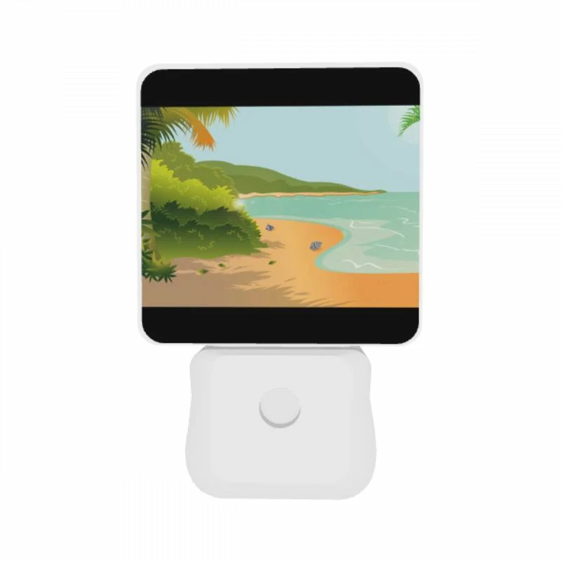 Night Light Set of 2, A beach scene with a sandy shore and a body of water. Night Light Set Of 2, A Beach Scene With A Sandy Shore And A Body Of Water. -Pattern Night Light 23d8aa95c7516ea501e63dc254946e451a22bb76