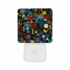 Night Light Set Of 2, A Colorful Flower Pattern With A Bird In The Middle. 10 Night Light Set Of 2, A Colorful Flower Pattern With A Bird In The Middle. -Pattern Night Light 2475c2f2f9bb950bc63291c2382ebe1a46ba1e0e