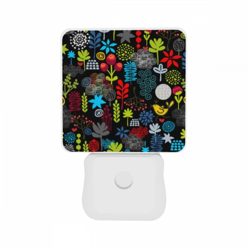 Night Light Set of 2, A colorful flower pattern with a bird in the middle. Night Light Set Of 2, A Colorful Flower Pattern With A Bird In The Middle. -Pattern Night Light 2475c2f2f9bb950bc63291c2382ebe1a46ba1e0e