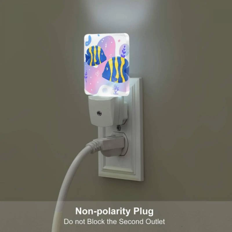 Night Light Set of 2, Two fish are swimming in a pink and blue ocean. Night Light Set Of 2, Two Fish Are Swimming In A Pink And Blue Ocean. -Pattern Night Light 249c056a15c376c0c12f777952ae64d9a4d15f89