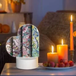 Love Acrylic Night Light, Three Colorful Paintings Of Flowers Are Displayed Side By Side. 8 Love Acrylic Night Light, Three Colorful Paintings Of Flowers Are Displayed Side By Side. -Pattern Night Light 25219ce75e37f112dacb24782373a03a44c13bd9