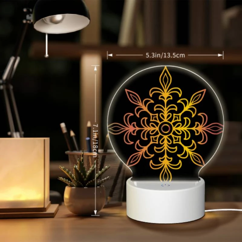 Round Acrylic Night Light, A colorful flower design with yellow Round Acrylic Night Light, A Colorful Flower Design With Yellow -Pattern Night Light 253ba4e5a17f9ae66f8b98670ada5d5e313b8a3b