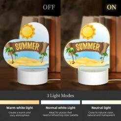 Love Acrylic Night Light, A Cartoon Image Of A Beach With A Sun And Palm Trees. 4 Love Acrylic Night Light, A Cartoon Image Of A Beach With A Sun And Palm Trees. -Pattern Night Light 2555c18b655ca454cd8c120fd817f0dacace2cb4