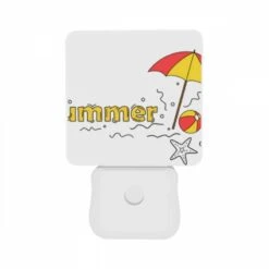 Night Light Set Of 2, A Colorful Umbrella Is Opened Over A Beach Ball And A Starfish. 10 Night Light Set Of 2, A Colorful Umbrella Is Opened Over A Beach Ball And A Starfish. -Pattern Night Light 263c72278c3f467e4427b14a0e739c000e677340