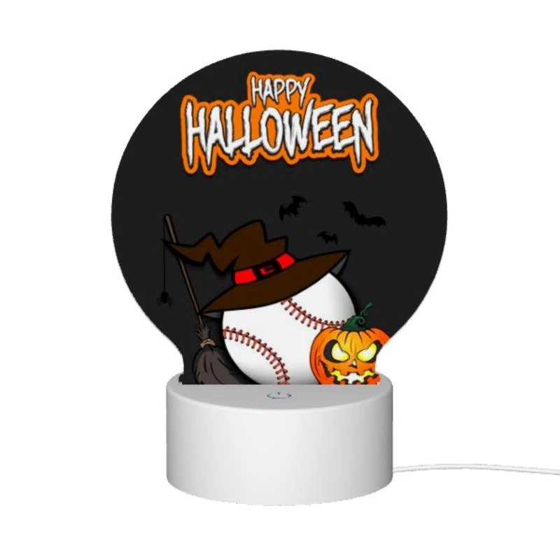 Round Acrylic Night Light, A baseball with a bat and a pumpkin on it. Round Acrylic Night Light, A Baseball With A Bat And A Pumpkin On It. -Pattern Night Light 2694e8f46905cd5a92f7eceff428cce7f87db14f