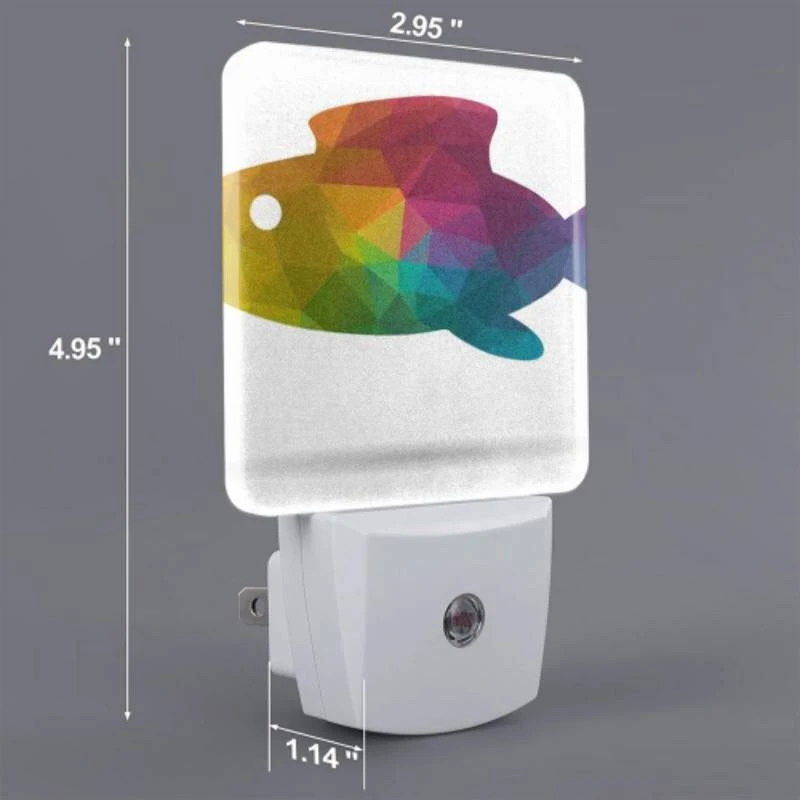 Night Light Set of 2, A fish is shown in a rainbow of colors. Night Light Set Of 2, A Fish Is Shown In A Rainbow Of Colors. -Pattern Night Light 26d6528206b2c09bfa8356201e02b34fe60b0a29