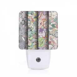 Night Light, Four Colorful And Artistic Designs Are Displayed In A Row.
