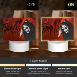 Rectangular Acrylic Night Light, A Skeleton Is Wearing A Black Robe And Holding A Knife 4 Rectangular Acrylic Night Light, A Skeleton Is Wearing A Black Robe And Holding A Knife -Pattern Night Light 2775d2994db899c2a3f85d00b6949bb72b68b726