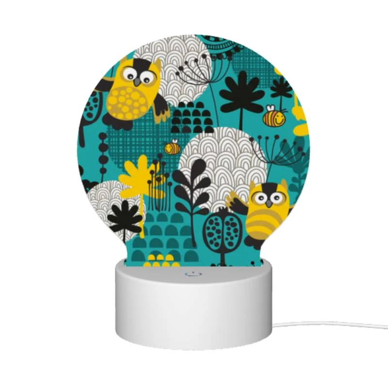 Round Acrylic Night Light, A colorful cartoon of a forest with various animals Round Acrylic Night Light, A Colorful Cartoon Of A Forest With Various Animals -Pattern Night Light 295b2f6824b50b5a600a4b0f02fd1ead71130c28