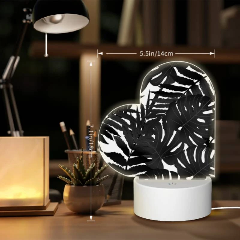 Love Acrylic Night Light, A close up of a leafy plant with a black background. Love Acrylic Night Light, A Close Up Of A Leafy Plant With A Black Background. -Pattern Night Light 2a09138a5e277e8e3fbed6b031d9542dfede518f