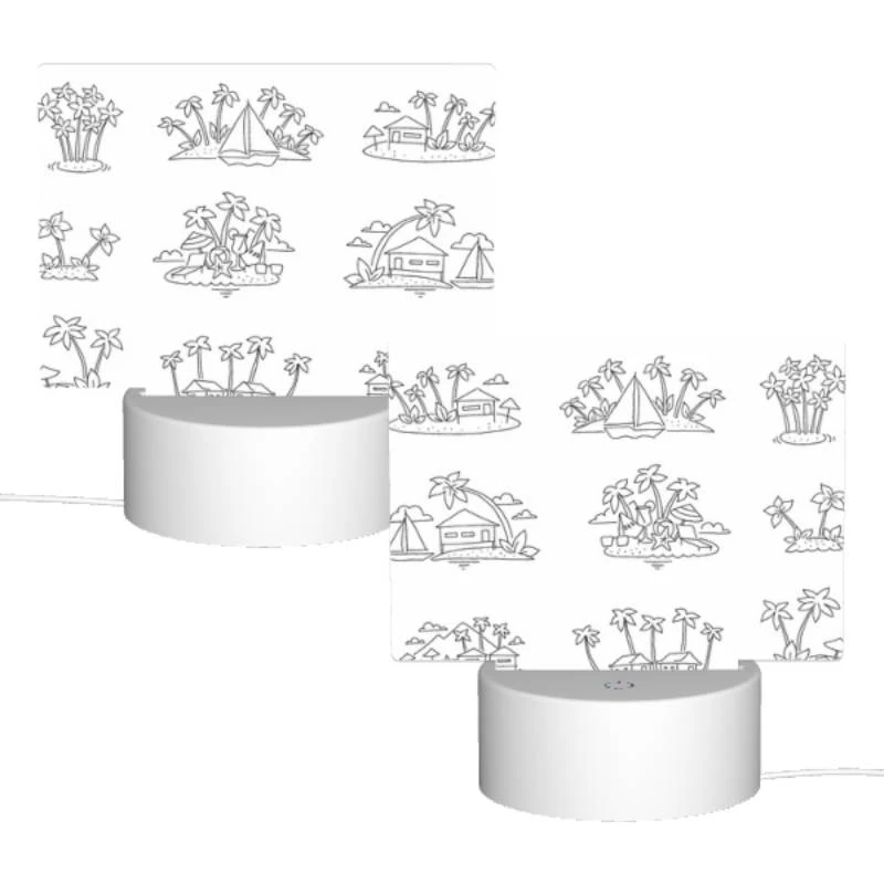 Rectangular Acrylic Night Light, A collection of six different colored palm trees. Rectangular Acrylic Night Light, A Collection Of Six Different Colored Palm Trees. -Pattern Night Light 2a1d0bec4158243cf577463deb07cc22dbd54de4