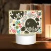 Rectangular Acrylic Night Light, A Colorful Bird Pattern With A Black Bird In The Center.