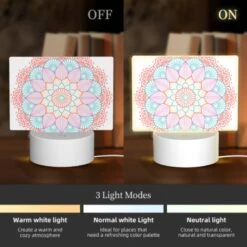 Rectangular Acrylic Night Light, A Colorful Flower Design With A Pink And Blue Color Scheme. 4 Rectangular Acrylic Night Light, A Colorful Flower Design With A Pink And Blue Color Scheme. -Pattern Night Light 2a61a5f61921dd7f841bfc254461d9eeb03a515a