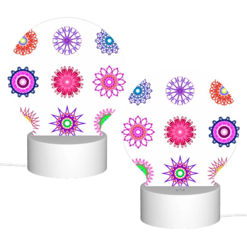 Round Acrylic Night Light, A collection of colorful flower designs. Round Acrylic Night Light, A Collection Of Colorful Flower Designs. -Pattern Night Light 2b959e7bb98ffe9d62d3140676283568bdf9c972