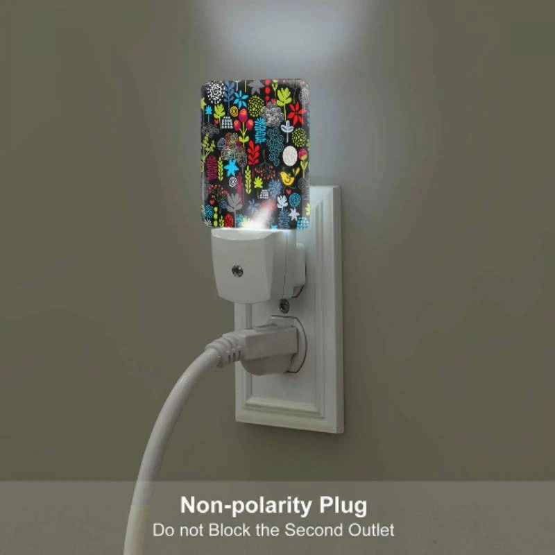 Night Light Set of 2, A colorful flower pattern with a bird in the middle. Night Light Set Of 2, A Colorful Flower Pattern With A Bird In The Middle. -Pattern Night Light 2ba760f650ce761d2c6e923b96bc90dcf3a09a37