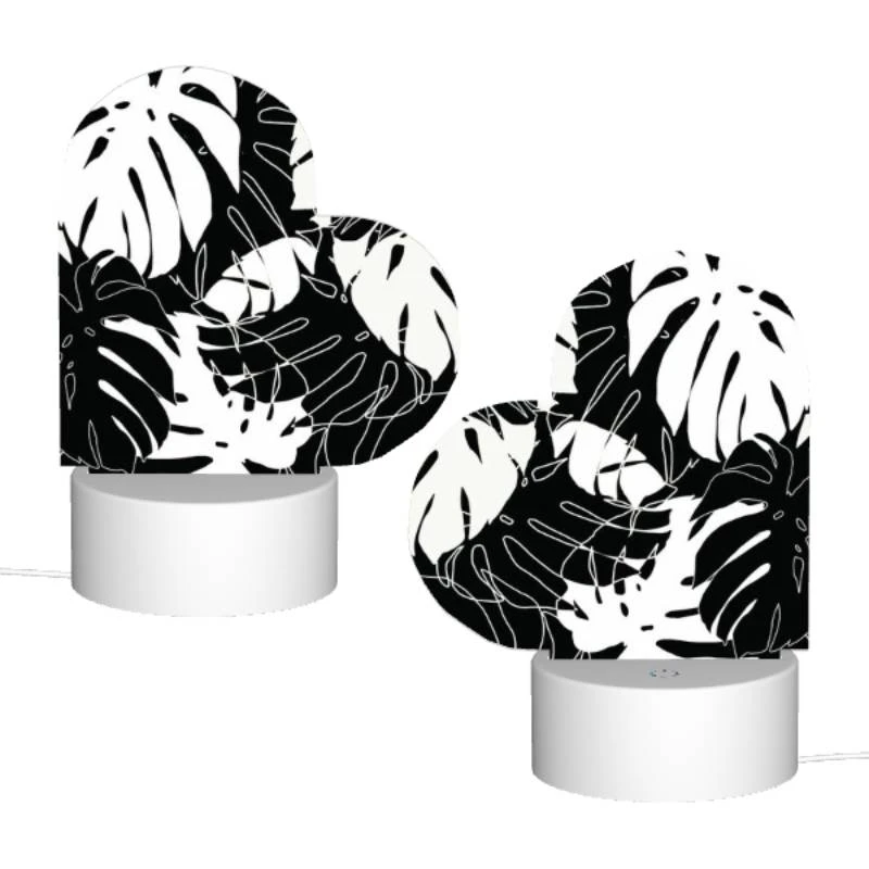 Love Acrylic Night Light, A black and white image of a plant with a lot of leaves. Love Acrylic Night Light, A Black And White Image Of A Plant With A Lot Of Leaves. -Pattern Night Light 2c684a57d972fd4e8c99a67a8d94b96a88362559