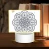 Rectangular Acrylic Night Light, A Black And White Design Of A Flower. 2 Rectangular Acrylic Night Light, A Black And White Design Of A Flower. -Pattern Night Light 2c68b94989098a32dc54e6b17ffaddfa14c2bbcc